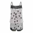 thumbnail image 4 of Cotton Womens Pajamas Set Womens 2pc Pajamas Set Lace Splicing Cami Vests Underwear Outfit Tank Tops Cami Shorts Sleep Suit Sleepwear for Women Multicolor XXL, 4 of 5