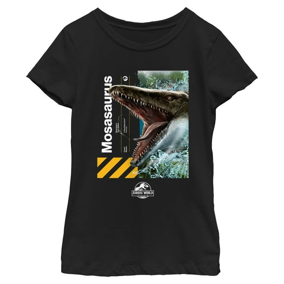 Girl's Jurassic World: Rebirth Mosasaurus Portrait Graphic T-Shirt