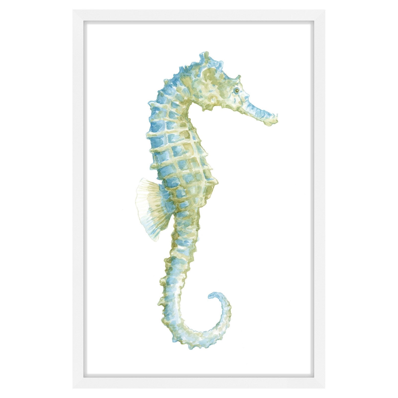 "Watercolor Seahorse I" Framed Painting Print