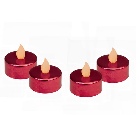 Northlight 3" LED Red Flameless Tealight Candle (4 Pack)