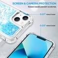 thumbnail image 5 of for iPhone 14 Plus Case Glitter, Shockproof Clear TPU iPhone 14 Plus Case with 2 Screen Protectors, Bling Light Blue Glitters iPhone 14 Plus Case for Women, 5 of 12