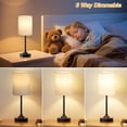 thumbnail image 3 of Touch Bedside Table Lamps for Bedroom - 3 Way Dimmable Black Nightstand Lamp, Small Desk Lamp for Office, Living Room, Dorm Room, Reading, 3 of 6