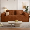 thumbnail image 2 of Hawsaiy 75" Corduroy Loveseat Sofa with Wide Armrests & Removable Pillows, No Assembly Foam Couch, Vacuum Packed, High-Density Support,Brown, 2 of 12