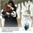 thumbnail image 4 of JAGASY Eagle Small Urns for Human Ashes Keepsake - White Funeral Urn for Ashes Adult Male & Female - Tree Decorative Tiny Cremation Urns for Mom & Dad - Blue Handmade Urns - (3 Inch), 4 of 7