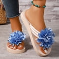 thumbnail image 4 of 2026 Women's 3D Floral Sandals Dressy Flatform Thongs Flip Flops Summer Beach Vacation Fashion Casual Flip Flops Elegant Flower Slippers (Male,Blue3), 4 of 7