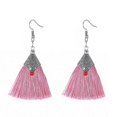 thumbnail image 4 of Pendientes de borlas Yashi Moda bohemios con flecos rojos azules y negros Turquesa oscuro, 4 of 4