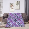 thumbnail image 6 of DouZhe Ultra-Soft Micro Fleece Lightweight Flannel Bed Blanket, Tribal Style Mosaic Drawing Print Cozy Warm Throw Blankets, 80"x60", 6 of 7