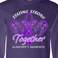 thumbnail image 4 of Inktastic Staying Strong Together Alzheimer's Awareness Purple Ribbon Long Sleeve T-Shirt, 4 of 5