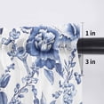 thumbnail image 5 of White Blue Spring Floral Valance Curtains for Kitchen/Living Room/Bathroom/Bedroom Window, Rod Pocket Small Topper Half Short Window Curtains Voile Sheer Scarf, Summer Botanical Hummingbird 42"x12", 5 of 8