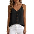 thumbnail image 7 of Fewfanhot Women's Linen Blend Button Front Cami Top, V-Neck Spaghetti Strap Casual Tank, Loose Fit Summer Camisole with Buttons, S-3XL, 7 of 7