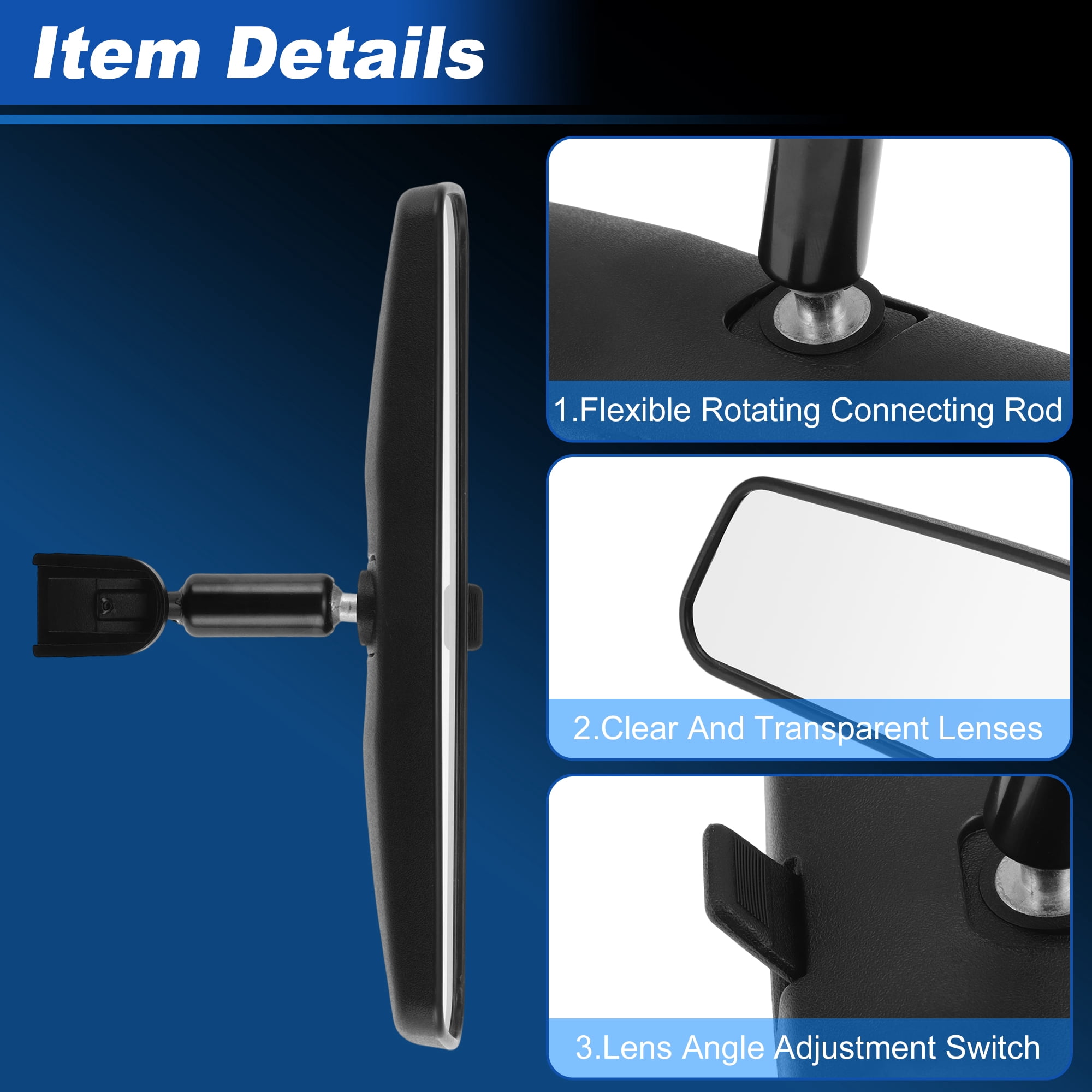 Unique Bargains Rearview Mirror Inner Rearview Mirror for Jeep Wrangler JK 2007-2012