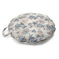 thumbnail image 1 of Floral Round Floor Cushion with Handle, Retro Flowers Butterflies Flowers Blossom Watercolor Print, Decorative Pillow for Living Room & Dorms, 18" Round, Slate Blue Pale Eggshell, by Ambesonne, 1 of 4