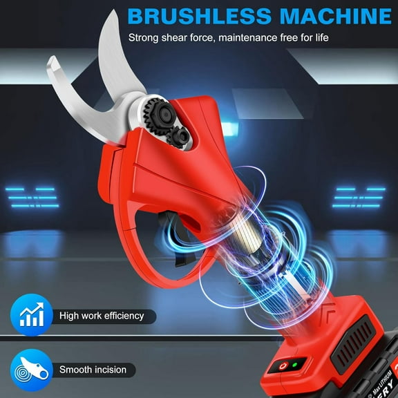 Electric Pruning Shears Cordless (EU charger), Battery Pruning Shears for Gardening, 30mm (1.2 Inch) Cutting Diameter, SK5 Blade Tree Trimmer, 2 21V Rechargeable 2ah Lithium Batteries