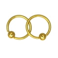thumbnail image 1 of 2 Piezas De De Cautivas Aro De Bola Ceja Pezón Nariz Pendientes dorado Zulema anillo de cuentas cautivo 16g, 1 of 4