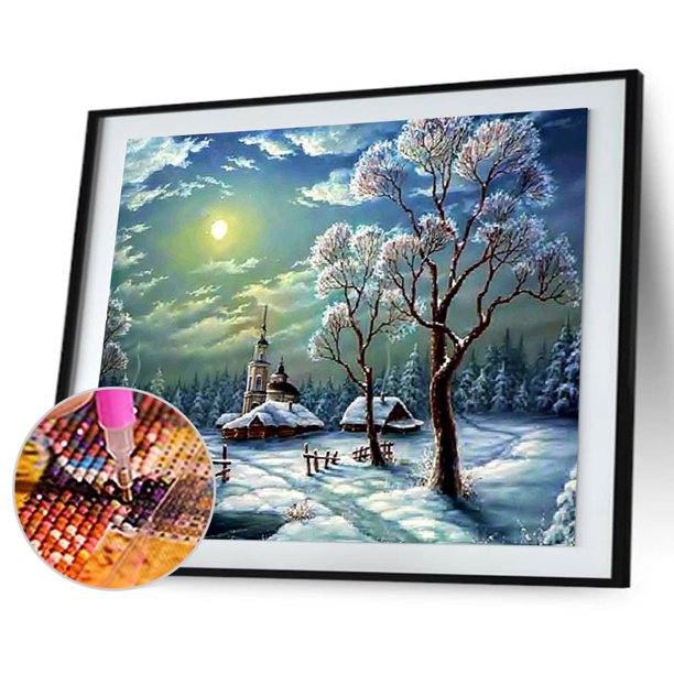 5D nieve paisaje diamante pintura bordado DIY punto de cruz Home Decor Likrtyny Oficina Multiescena Multifunción