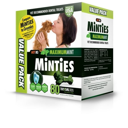 Minties Teeth Cleaner Dental Dog Treats Tiny/Small, 80