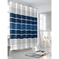 thumbnail image 3 of Fsddascl Lake Blue Stripes Shower Curtain Set - Small 36" x 72" Washable Bathtub Curtain with 12 Hooks, Modern Minimalist Gradient Lines Waterproof Fabric Stall Shower Curtains for Bathroom/Bathtub, 3 of 6
