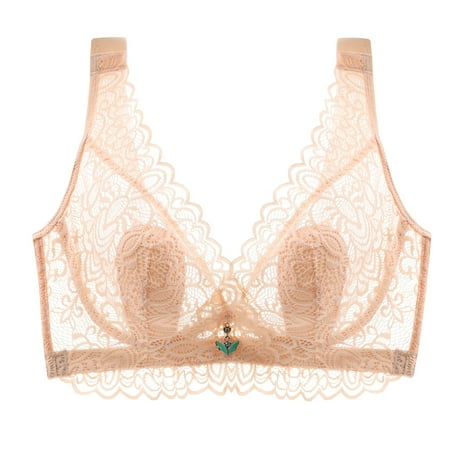 zuwimk Bras For Women Women s Embrace Lace Plunge Contour Bra Z-Khaki 34C
