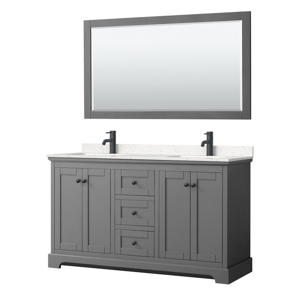 Wyndham Collection Wcv232360d-Vca-M58 Avery 60" Free Standing Double Basin Vanity Set -