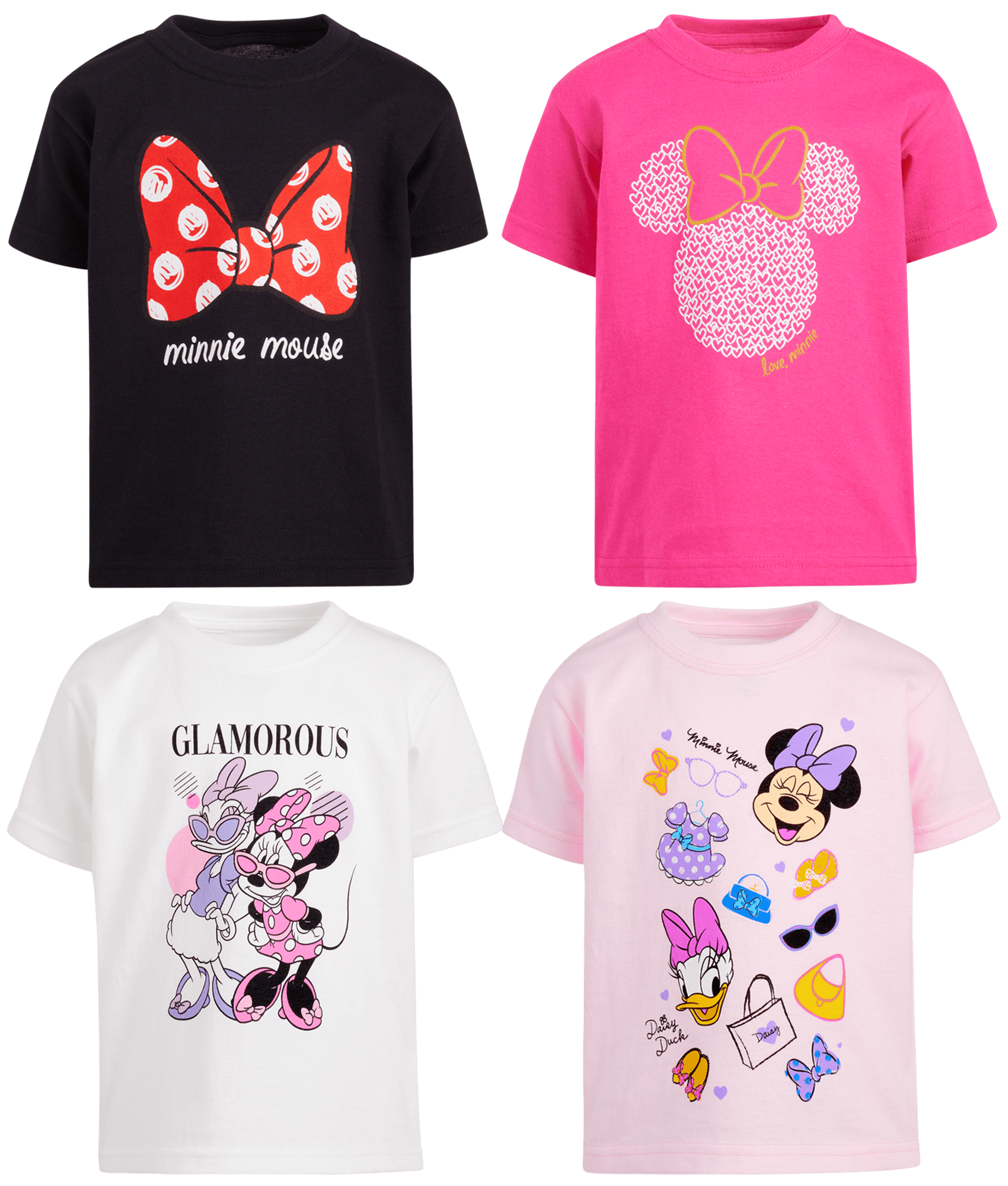 Disney Girls’ Princess TShirt 4 Pack Minnie Mouse, Frozen (Toddler/Little Girl)