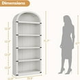 thumbnail image 3 of AOILE 71.65" Arched Bookcase with Doors, 5-Shelf Tall Bookshelf, Farmhouse Storage Cabinet for Home & Office, 3 of 7