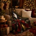 thumbnail image 3 of Snowy Evergreen Tuxedo Cat Among, Festive Pet Portrait Pattern, Warm Flannel Blanket for Living Room and Reading Nook, Cat Lovers Appreciation Gift, Pet Lover Home Decor, 3 of 9