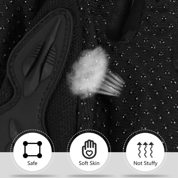 HONMEET Sports Gloves Black Full Finger Windproof PU PVC Fiber for Cycling
