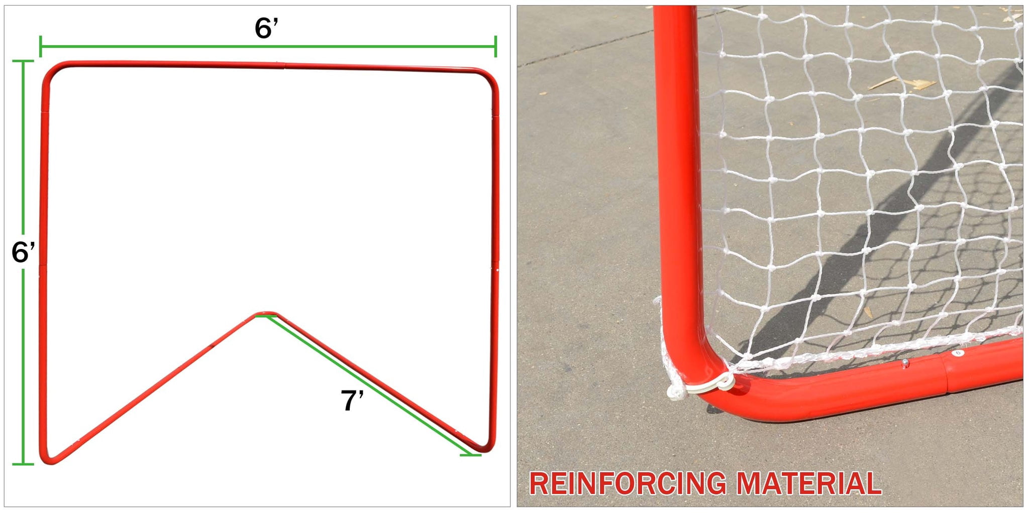 SUNNYOUTDOOR 6x6x7' Backyard Lacrosse Practice and Training Goal, Includes Portable Steel Frame and Lacrosse Net for Youth Kids and Adults