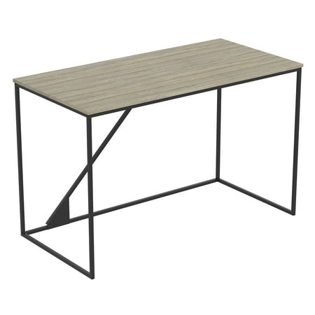 UPC: 0688466100344 | Computer Desk 47.25L Dark Taupe Black Metal