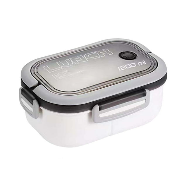 Contenedor de almuerzo Sunnimix Bento Box 2 Capas 3 Compartimentos Fácil de Limpiar Blanco