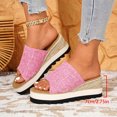 thumbnail image 3 of Platform Sandals for Women Chunky Wedge Espadrilles Lug Sole Non Slip Heels Comfortable Summer Walking Beach Shoes Pink Size 6.5, 3 of 6