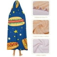 thumbnail image 4 of Hot Dogs Burgers Cozy Hooded Blanket Wearable Soft Wrap Throw Cape for Sofa Camping Gifts, 4 of 6