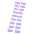 thumbnail image 2 of dianhelloya 1 Pair Leg Socks Adorable Skin-friendly Multi-colored Fashion Striped Leg Warmers for Girl White Purple Stripe, 2 of 8