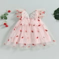 thumbnail image 2 of Robe Ligne A pour Bébé Fille Princesse Manches Volantes Col en V Papillon Robe de Soirée Robe d'Été, 2 of 7
