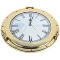 thumbnail image 3 of Polished Solid Brass Lustrous Premium Nautical Port Hole Time's Clock | Exclusive Pirate's Ship Wall Decor & Collectibles Functional Clock | Nagina International (8 Inches), 3 of 5