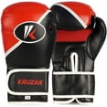 thumbnail image 3 of Kruzak Two-Tone Focus Mitts and Boxing Gloves Set for Kickboxing and Muay Thai MMA Training| Focus Pads + Training Gloves | Fitness Kit for Martial Arts and Karate (Black/Red, 12 oz), 3 of 7