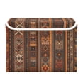 thumbnail image 7 of Yayeee Collapsible Cube Storage Bin with Lid Fabric Closet Decorative Basket with Handles, Brown Tribal Pattern, 7 of 7