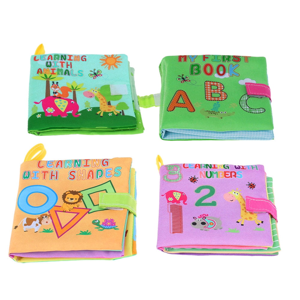 Infants Crinkly Books Early Coolplay Baby First Nontoxic Soft Cloth Book Set 