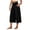 Black, variant on Womens Trendy High Waisted Wide Leg Capri Pants Flowy Elastic Waist Gaucho Trousers with Pockets Casual Lounge Vacation Pants Light Blue