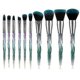 thumbnail image 2 of 10 In 1 Professional Premium Crystal Style Diamond Cut Handle Makeup Brushes With Holographic Makeup Bag (blue), 2 of 5
