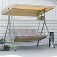 thumbnail image 2 of Outsunny 3-Seat Patio Swing Chair, Outdoor Porch Swing Glider, Light Brown, 2 of 10