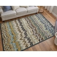 thumbnail image 2 of Feizy Saphir Cabo Modern Chevron, Brown/Gold, 2'6" x 8' Runner Sheen Fade Resistant Bohemian & Eclectic Houndstooth Design Carpet for Living Dining Bed Room, 2 of 9