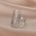 thumbnail image 3 of TEAMER Mandala The Healing Amulet silver Ring Vintage Filigree Resizable Ring Talisman for Good Health Stainless Steel Jewelry, 3 of 3