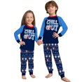 thumbnail image 4 of Avamo Ensemble de Pyjamas Assortis pour Femmes, Hommes, Enfants, Col Rond, Imprimé Bonhomme de Neige, Bleu, Maman, 4 of 8