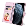 thumbnail image 5 of Wallet Case for iPhone 11 Pro Max 6.5 Inch, Flower Pattern PU Leather Kickstand Feature Wrist Strap Phone Case with Card Slots Holder Magnetic Flip Folio Protective Shockproof Cover,Rose Flower, 5 of 8
