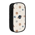 thumbnail image 1 of Large Storage Pencil Case, Brown Space Planet Pattern with Zipper Large Capacity Pen Bag, 1 of 8