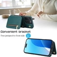 thumbnail image 2 of Allytechgroup Case for iPhone 16 Pro Max with Credit Card Slot, Built-in Shoulder Strap Stand PU Leather Wallet RFID Blocking Phone Case Shockproof Protective for iPhone 16 Pro Max, Green, 2 of 8