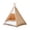Khaki1, variant on Dog & Cat Teepee Portable Pet Teepee Tents with Cushion and Small Chalkboard 20 Inch Tall Washable Indoor Dog House Pupp(40X40X50CM)
