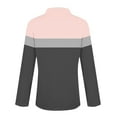 thumbnail image 7 of Tittly T Shirts for Women Graphic Tees Women's 3/4 Sleeve Quarter Zip Shirts Collared V Neck Pullover Top Collared Casual Fall Tunic Color Block Blouses Tshirts Shirts Tops for Women Trendy GY1 XL, 7 of 7