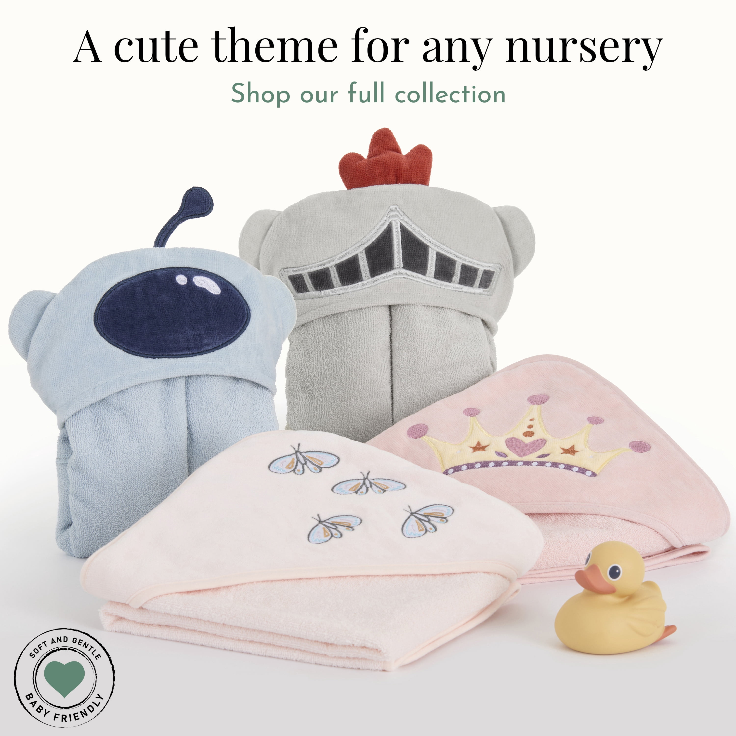 volur Good Knight 6 pc Gift Set - Hooded Towel & 5pc Wash Cloths, Knight Print